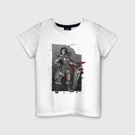 Детская футболка хлопок с принтом Hunter в Белгороде, 100% хлопок | круглый вырез горловины, полуприлегающий силуэт, длина до линии бедер | inktober | skull | superwoman | sword