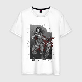Мужская футболка хлопок с принтом Hunter в Белгороде, 100% хлопок | прямой крой, круглый вырез горловины, длина до линии бедер, слегка спущенное плечо. | inktober | skull | superwoman | sword