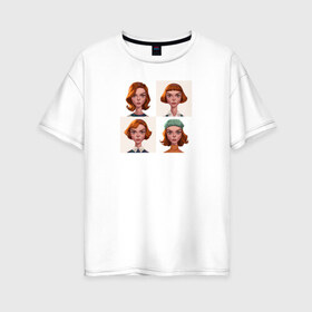 Женская футболка хлопок Oversize с принтом Ход Королевы в Белгороде, 100% хлопок | свободный крой, круглый ворот, спущенный рукав, длина до линии бедер
 | 
