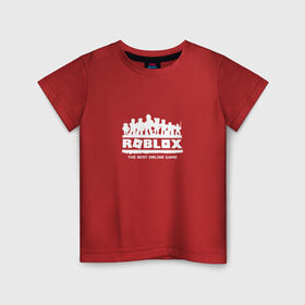 Детская футболка хлопок с принтом Роблокс в Белгороде, 100% хлопок | круглый вырез горловины, полуприлегающий силуэт, длина до линии бедер | 