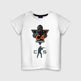 Детская футболка хлопок с принтом C4 в Белгороде, 100% хлопок | круглый вырез горловины, полуприлегающий силуэт, длина до линии бедер | Тематика изображения на принте: 