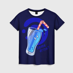 Женская футболка 3D с принтом Slime drink в Белгороде, 100% полиэфир ( синтетическое хлопкоподобное полотно) | прямой крой, круглый вырез горловины, длина до линии бедер | drink | genshin | genshin impact | slime | геншин | геншин импакт | гидро | коктейл | слайм