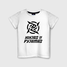 Детская футболка хлопок с принтом NiP Ninja in Pijamas (2021 22) в Белгороде, 100% хлопок | круглый вырез горловины, полуприлегающий силуэт, длина до линии бедер | Тематика изображения на принте: 0x000000123 | csgo | f0rest | get_right | ninja in pijamas | nip | ксго | нип