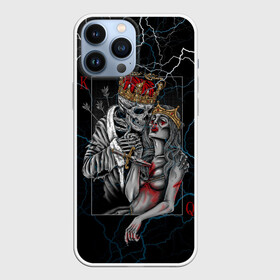 Чехол для iPhone 13 Pro Max с принтом The Skull King and Queen в Белгороде,  |  | Тематика изображения на принте: art | gold skull | queen | skull king | the skull king and queen | арт | буби | дама | золотой череп | игральные карты | игроку | карты | кинжал | король | король и дама | король и королева | крести | любовь | он и она | пики | покер