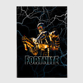 Постер с принтом Fortnite T-800 в Белгороде, 100% бумага
 | бумага, плотность 150 мг. Матовая, но за счет высокого коэффициента гладкости имеет небольшой блеск и дает на свету блики, но в отличии от глянцевой бумаги не покрыта лаком | 