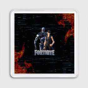 Магнит 55*55 с принтом Fortnite - Terminator в Белгороде, Пластик | Размер: 65*65 мм; Размер печати: 55*55 мм | Тематика изображения на принте: chapter 2 | fortnite | fortnite 3 | fortnite terminator | sarah connor and terminator 800 | t 800 | t 800 fortnite | сара коннор | скин t 800 | скин терминатора | терминатор | терминатор т 800 | фортнайт | фортнайт глава 2 | фортнайт тер