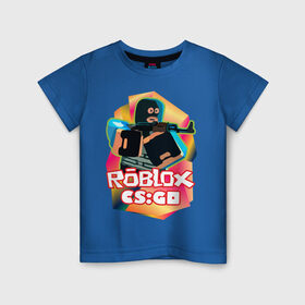 Детская футболка хлопок с принтом CSGO (Roblox) в Белгороде, 100% хлопок | круглый вырез горловины, полуприлегающий силуэт, длина до линии бедер | cs:go | roblix | игра | контра | шутер