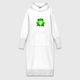 Платье удлиненное хлопок с принтом Жаба с листиком в Белгороде,  |  | жаба | зеленая | лягуха | лягушка | милая | с листочком