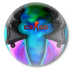 Значок с принтом CS GO blue gem в Белгороде,  металл | круглая форма, металлическая застежка в виде булавки | counter strike | cs go | контра