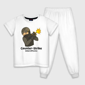 Детская пижама хлопок с принтом CS GO P90 Master в Белгороде, 100% хлопок |  брюки и футболка прямого кроя, без карманов, на брюках мягкая резинка на поясе и по низу штанин
 | Тематика изображения на принте: 