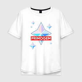Мужская футболка хлопок Oversize с принтом PRIMOGEM в Белгороде, 100% хлопок | свободный крой, круглый ворот, “спинка” длиннее передней части | 