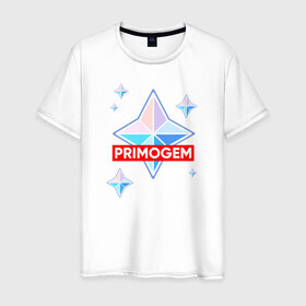 Мужская футболка хлопок с принтом PRIMOGEM в Белгороде, 100% хлопок | прямой крой, круглый вырез горловины, длина до линии бедер, слегка спущенное плечо. | Тематика изображения на принте: 