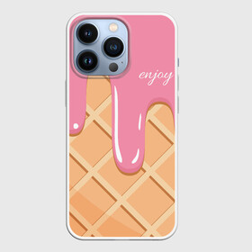 Чехол для iPhone 13 Pro с принтом Мороженое Рожок в Белгороде,  |  | Тематика изображения на принте: enjoy | вафля | мороженко | мороженое | рожок | удовольствие | я мороженое