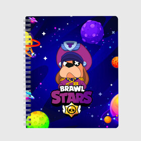 Тетрадь с принтом Brawl Stars - Генерал Гавс в Белгороде, 100% бумага | 48 листов, плотность листов — 60 г/м2, плотность картонной обложки — 250 г/м2. Листы скреплены сбоку удобной пружинной спиралью. Уголки страниц и обложки скругленные. Цвет линий — светло-серый
 | 2020 | 2021 | brawl | colonel | dog | leon | ruffus | space | stars | бравл | браво | гавс | генерал | корабль | космический | космос | леон | лион | новые | новый | персонаж | персонажи | пес | планеты | собака | страс