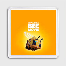 Магнит 55*55 с принтом Minecraft bee movie в Белгороде, Пластик | Размер: 65*65 мм; Размер печати: 55*55 мм | 