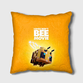 Подушка 3D с принтом Minecraft bee movie в Белгороде, наволочка – 100% полиэстер, наполнитель – холлофайбер (легкий наполнитель, не вызывает аллергию). | состоит из подушки и наволочки. Наволочка на молнии, легко снимается для стирки | 