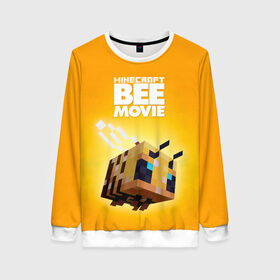 Женский свитшот 3D с принтом Minecraft bee movie в Белгороде, 100% полиэстер с мягким внутренним слоем | круглый вырез горловины, мягкая резинка на манжетах и поясе, свободная посадка по фигуре | 