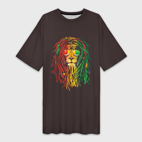 Платье-футболка 3D с принтом Bob lion в Белгороде,  |  | bob_marley | dreadlocks | hippie | jamaica | lion | reggae | боб марли | дреды | регги | хиппи | ямайка