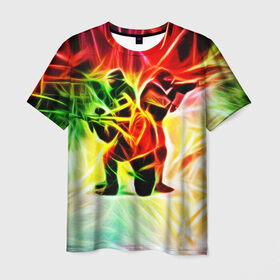 Мужская футболка 3D с принтом CS GO Neon в Белгороде, 100% полиэфир | прямой крой, круглый вырез горловины, длина до линии бедер | Тематика изображения на принте: 