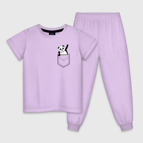 Детская пижама хлопок с принтом Панда В Кармане в Белгороде, 100% хлопок |  брюки и футболка прямого кроя, без карманов, на брюках мягкая резинка на поясе и по низу штанин
 | Тематика изображения на принте: 