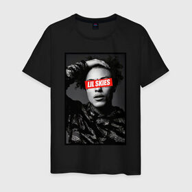 Мужская футболка хлопок с принтом LIL SKIES Rapper в Белгороде, 100% хлопок | прямой крой, круглый вырез горловины, длина до линии бедер, слегка спущенное плечо. | Тематика изображения на принте: 