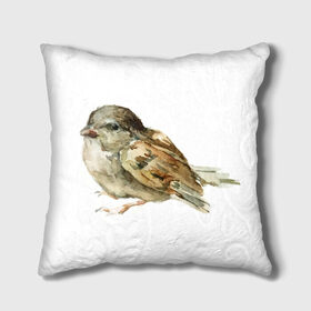Подушка 3D с принтом Cute sparrow в Белгороде, наволочка – 100% полиэстер, наполнитель – холлофайбер (легкий наполнитель, не вызывает аллергию). | состоит из подушки и наволочки. Наволочка на молнии, легко снимается для стирки | sparrow | воробей | животные | птицы