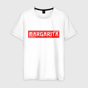 Мужская футболка хлопок с принтом Маргарита/Margarita в Белгороде, 100% хлопок | прямой крой, круглый вырез горловины, длина до линии бедер, слегка спущенное плечо. | margarita | name | names | имена | имя | маргарита