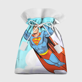 Подарочный 3D мешок с принтом SuperMan DC в Белгороде, 100% полиэстер | Размер: 29*39 см | Тематика изображения на принте: comics | dc | superman | комиксы | супермен