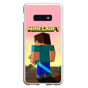 Чехол для Samsung S10E с принтом Minecraft в Белгороде, Силикон | Область печати: задняя сторона чехла, без боковых панелей | minecraft | алекс | белый | блоки | ведьма | взрывчатка | визера | волк | гаст | добывать | дракон | зеленый куб | зомби | игра | крафт | крипер | кубики | лошадка | майн | майнкрафт | манкрафт | овечка | оцелот