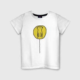 Детская футболка хлопок с принтом СУСЛИК в Белгороде, 100% хлопок | круглый вырез горловины, полуприлегающий силуэт, длина до линии бедер | Тематика изображения на принте: воздушный шарик | воздушный шарик с зверьком. | жёлтое пятно | солнце встаёт | сурок | суслик