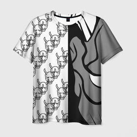 Мужская футболка 3D с принтом DEMON BLACK/WHITE в Белгороде, 100% полиэфир | прямой крой, круглый вырез горловины, длина до линии бедер | fashion | fire | game | hip hop | rap | street style | top | игра | мода | огонь | рэп | топ | уличный стиль | хип хоп
