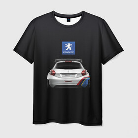 Мужская футболка 3D с принтом Peugeot sport в Белгороде, 100% полиэфир | прямой крой, круглый вырез горловины, длина до линии бедер | auto | emotion | motion | peugeot | sport | авто | лого | логотип | пежо | пижо | спорт