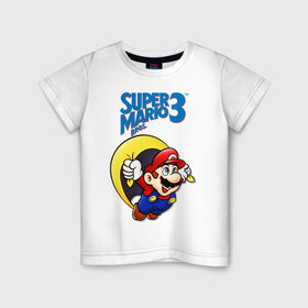 Детская футболка хлопок с принтом SMB3 в Белгороде, 100% хлопок | круглый вырез горловины, полуприлегающий силуэт, длина до линии бедер | 16 bit | 16 бит | gumbo | nintendo | super mario | марио