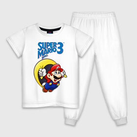 Детская пижама хлопок с принтом SMB3 в Белгороде, 100% хлопок |  брюки и футболка прямого кроя, без карманов, на брюках мягкая резинка на поясе и по низу штанин
 | 16 bit | 16 бит | gumbo | nintendo | super mario | марио