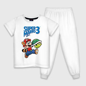 Детская пижама хлопок с принтом Smb3 в Белгороде, 100% хлопок |  брюки и футболка прямого кроя, без карманов, на брюках мягкая резинка на поясе и по низу штанин
 | 16 bit | 16 бит | gumbo | nintendo | super mario | марио