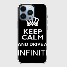 Чехол для iPhone 13 Pro с принтом Drive a INFINITI в Белгороде,  |  | Тематика изображения на принте: 35 | auto | car | fx35 | infinity | keep calm | qx80 | sport | авто | автомобиль | водитель | гонщик | инфинити | королевский | король | корона | лого | логотип | любитель | марка | машина | подарок | рейсер