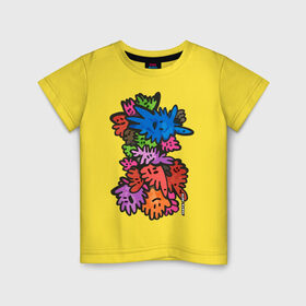 Детская футболка хлопок с принтом Лунные Кляксики в Белгороде, 100% хлопок | круглый вырез горловины, полуприлегающий силуэт, длина до линии бедер | детство | кляксы | мультяшки | рисунки | цвет