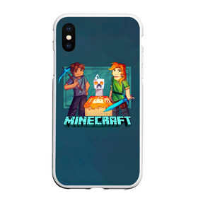 Чехол для iPhone XS Max матовый с принтом Minecraft в Белгороде, Силикон | Область печати: задняя сторона чехла, без боковых панелей | minecraft | алекс | белый | блоки | ведьма | взрывчатка | визера | волк | гаст | добывать | дракон | зеленый куб | зомби | игра | крафт | крипер | кубики | лошадка | майн | майнкрафт | манкрафт | овечка | оцелот