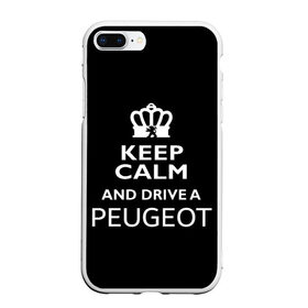 Чехол для iPhone 7Plus/8 Plus матовый с принтом Drive a Peugeot! в Белгороде, Силикон | Область печати: задняя сторона чехла, без боковых панелей | car | keep calm | peugeot | авто | автомобиль | водитель | гонщик | королевский | король | корона | лев | любитель | марка | машина | пежо | подарок | рейсер | сохраняй спокойствие | тачка