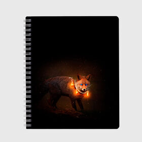 Тетрадь с принтом Dark fox в Белгороде, 100% бумага | 48 листов, плотность листов — 60 г/м2, плотность картонной обложки — 250 г/м2. Листы скреплены сбоку удобной пружинной спиралью. Уголки страниц и обложки скругленные. Цвет линий — светло-серый
 | fox | foxy | животное | звери | лиса | лисенок | лисичка | милая | рыжая | фокс