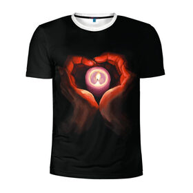 Мужская футболка 3D спортивная с принтом Свеча в Белгороде, 100% полиэстер с улучшенными характеристиками | приталенный силуэт, круглая горловина, широкие плечи, сужается к линии бедра | влюбленным | люблю | любовь | руки | свеча | сердце | чувства