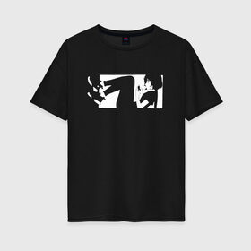 Женская футболка хлопок Oversize с принтом Поколение Z в Белгороде, 100% хлопок | свободный крой, круглый ворот, спущенный рукав, длина до линии бедер
 | девушка | мобильный | технология | цифровой | человек