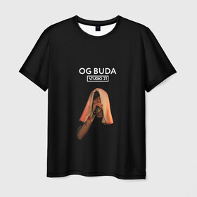 Мужская футболка 3D с принтом OG Buda в Белгороде, 100% полиэфир | прямой крой, круглый вырез горловины, длина до линии бедер | Тематика изображения на принте: melon music | og buda | опг сити | русский рэп | рэп | тюмень | хип хоп