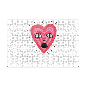 Пазл магнитный 126 элементов с принтом Сердце в Белгороде, полимерный материал с магнитным слоем | 126 деталей, размер изделия —  180*270 мм | Тематика изображения на принте: heart. love | pink | red | красный | любовь | розовый | сердце | черный