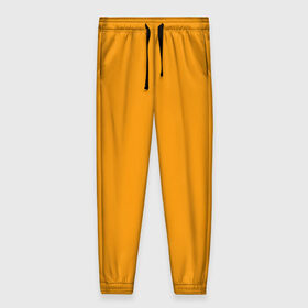 Женские брюки 3D с принтом Цвет Шафран (без рисунка) в Белгороде, полиэстер 100% | прямой крой, два кармана без застежек по бокам, с мягкой трикотажной резинкой на поясе и по низу штанин. В поясе для дополнительного комфорта — широкие завязки | без рисунка | горчичный | желто оранжевый тон | желтый | модные цвета 2020 | оранжевый | рыжий | сочный цвет | цвет 2020 | шафран | яркие цвета