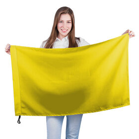Флаг 3D с принтом Жёлтый в Белгороде, 100% полиэстер | плотность ткани — 95 г/м2, размер — 67 х 109 см. Принт наносится с одной стороны | geometry | neon | texture | yellow | жёлтый | один тон | однотон | текстура