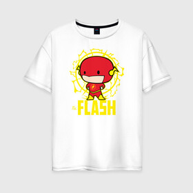 Женская футболка хлопок Oversize с принтом The Flash в Белгороде, 100% хлопок | свободный крой, круглый ворот, спущенный рукав, длина до линии бедер
 | barry allen | the flash | vdzabma | барри аллен | флэш