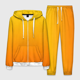 Мужской костюм 3D с принтом Оранжевый градиент в Белгороде, 100% полиэстер | Манжеты и пояс оформлены тканевой резинкой, двухслойный капюшон со шнурком для регулировки, карманы спереди | Тематика изображения на принте: градиент | желтый | оранжевый | цвет