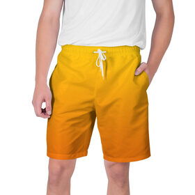 Мужские шорты 3D с принтом Оранжевый градиент в Белгороде,  полиэстер 100% | прямой крой, два кармана без застежек по бокам. Мягкая трикотажная резинка на поясе, внутри которой широкие завязки. Длина чуть выше колен | градиент | желтый | оранжевый | цвет