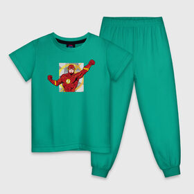 Детская пижама хлопок с принтом Флэш в Белгороде, 100% хлопок |  брюки и футболка прямого кроя, без карманов, на брюках мягкая резинка на поясе и по низу штанин
 | barry allen | the flash | vdzabma | барри аллен | флэш